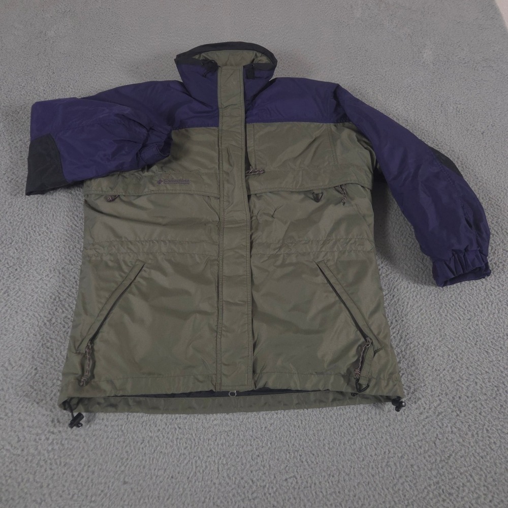 VINTAGE Columbia Jacket Womens M Green Purple Gizzmo 3-in-1 Interchangeable 90s
